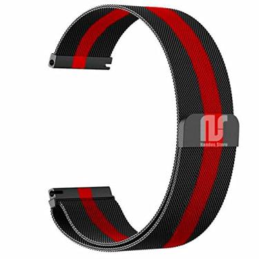 Imagem de Pulseiras NSmart compatíveis com Amazfit GTR 47MM / GTR 2 / GTR 2e / GTR 3 / GTR 4 (Preto com vermelho Aço)