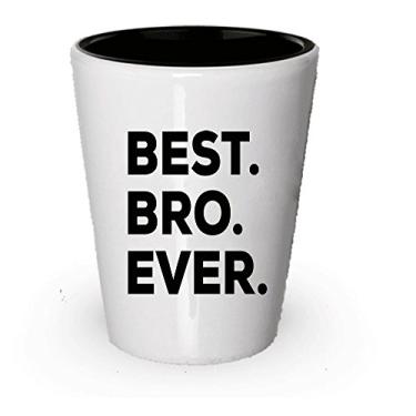 Imagem de Copo de shot Bro – Best Bro Ever – Para irmão mais velho ou mais velho – Para uma nova ideia de presente – Adicionar ao conjunto de caixas de presente – Presente de aniversário de Natal e Dia das Mães (1)