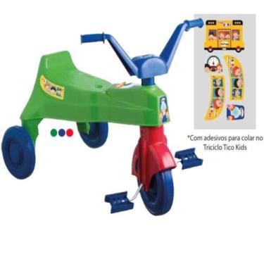 Imagem de Motoca Infantil Triciclo De Passeio Totoca Com Pedal E Kit Adesivo Men