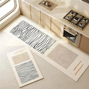 Imagem de Tapete de cozinha impermeável, grande área, pvc, couro, sala de estar, decoração de casa, antiderrapante, 8,80x200cm
