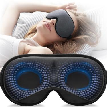 Imagem de YFONG Máscara de sono ponderada, máscara de olho 3D para mulheres e homens máscara de dormir com luzes bloqueadoras (120 g), alívio de pressão, máscara de olho noturna com alça ajustável, cobertura de