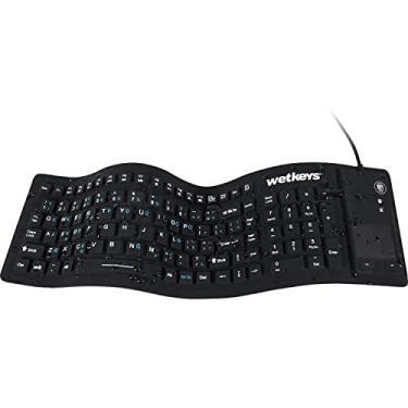 Imagem de Teclado WetKeys impermeável Flex-Touch profissional com touchpad (USB) (preto) | KBWKFC103STi-BK