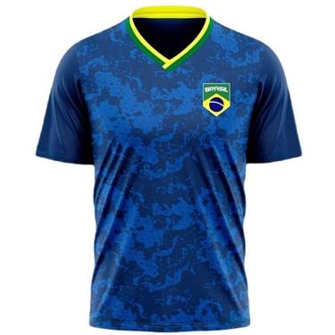 Imagem de Camisa Brasil Licenciada Braziline Caiçara - Azul-Masculino