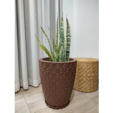 Imagem de Vaso de plantas e flores para jardim, sala, casa de polietileno COM PRATO INCLUSO.