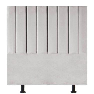 Imagem de Cabeceira Estofada Cama Box Casal 140 Cm Marina Suede cinza Claro