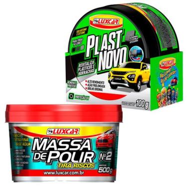 Imagem de Massa de Polir Tira Riscos Recupera Pintura Queimada 500g + Renova Plá