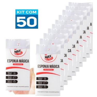 Imagem de 50 Esponja Mágica Limpeza Vidros Tira Mancha Bucha Melamina Desengordu