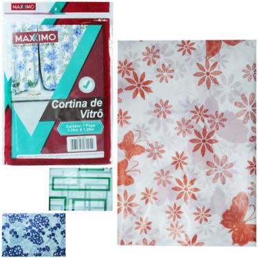 Imagem de Cortina de plastico pe de vitro / janela para cozinha estampas sortida