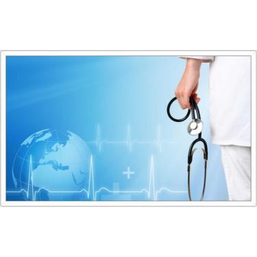 Imagem de Quadro Decorativo Medicina Médicos Consultórios Salas Moldura Branca Q