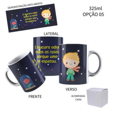 Imagem de Caneca 325ml Pequeno Príncipe Frases - LARANJA E MIMOS