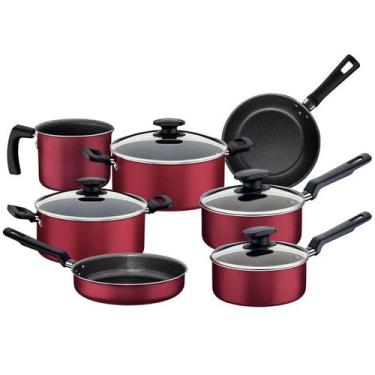 Imagem de Conjunto de Panelas Loreto Tramontina Alumínio Antiaderente Tampa de V