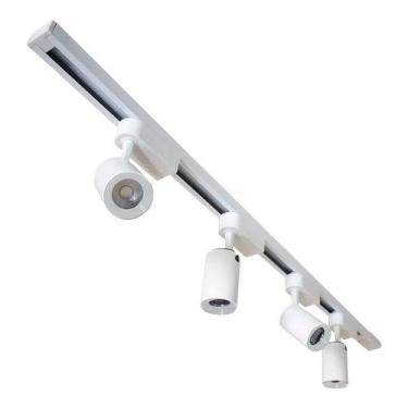 Imagem de Kit Trilho Eletrificado 2 Metros + 4 Spots led 12w Bivolt Preto BQ 600