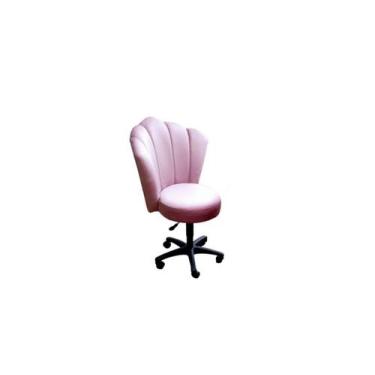 Imagem de Cadeira Mocho Joe Para Estética Suede Rosa Mz Decor - Mazzero Decor