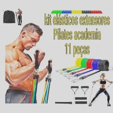Imagem de Kit Extensor Elástico Extensores 11 Peças Exercício - MARKELK