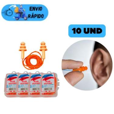 Imagem de Kit 10 protetor de ouvido protect auricular plug silicone contra sons 