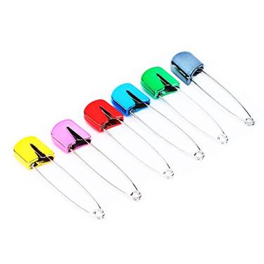 Imagem de Pinos de Fraldas de Cores Variadas, Pinos de Fraldas de Pano de bebê Com Fechos de Travamento de Segurança, Adequado para Jóias de Lavanderia que Produzem (6 alfinetes de pão