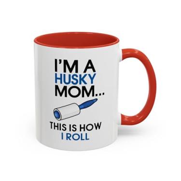 Imagem de Caneca de café Husky Mom, presente para amantes de cães Husky, caneca para pais de animais de estimação, presente de dono de cachorro, copo de cerâmica exclusivo