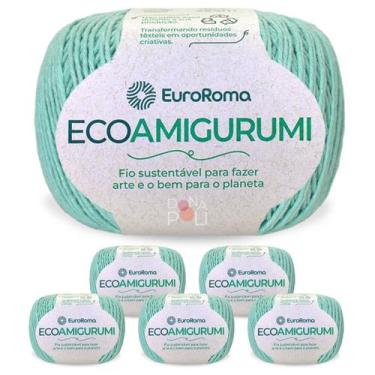 Imagem de Kit 6 Ecoamigurumi Euroroma Linha Amigurumi Cores Fio Macio, 0800 - Ve