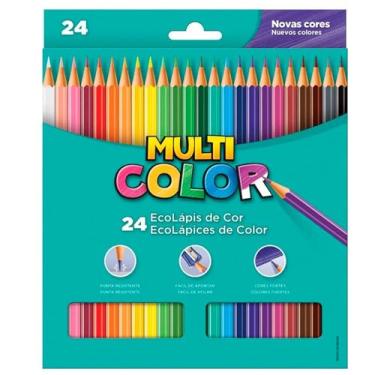 Imagem de EcoLápis de Cor Sextavado, Multicolor, 24 Cores, Multicor