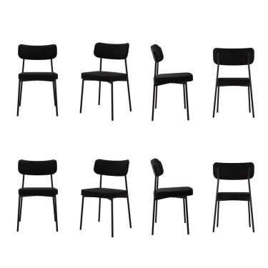 Imagem de Kit com 8 Cadeiras para Sala de Jantar Mona Yescasa Preto