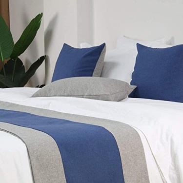 Imagem de HSTANGKY Cachecol de corredor de cama de hotel king size decoração de cama cachecol corredor de mesa lenço de cama colcha protetor moderno mantas de cama para pé da cama