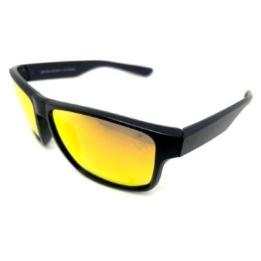 Imagem de Óculos de Sol Oahu Amarelo HD em acetato preto lentes em policarbonato