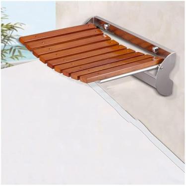 Imagem de Cadeiras Dobráveis Assento De Chuveiro Dobrável, Cadeiras De Banheiro Dobráveis Montadas Na Parede Assento De Descanso, Cadeira De Banho De Madeira Moderna, Para Idosos E Deficientes, A