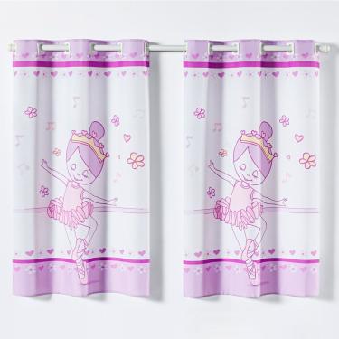 Imagem de Cortina Kids Infantil Varão Tecido Oxford 2,00M X 1,30M - Bailarina Lilás