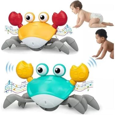 Imagem de Caranguejo Fujão - Pega Caranguejo - Brinquedo Divertido com Música que Anda e Evita Obstáculos com Sensor para o Desenvolvimento do seu Bebê