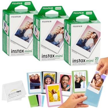 Imagem de Fujifilm Filmes Mini Instax + Molduras magnéticas coloridas + pano de microfibra para fotos de qualidade (60 folhas)