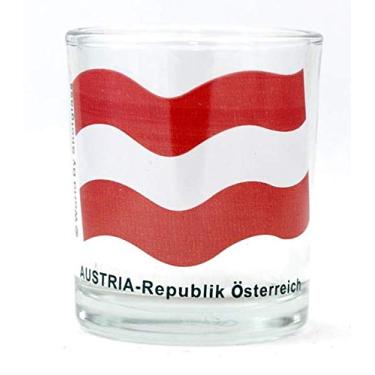 Imagem de Taça de vidro com bandeira da Áustria