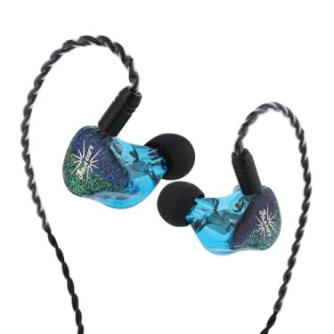 Imagem de HIFIXAUDIO Fones de ouvido Kiwi Ears Forteza Monitor, fones de ouvido com fio HiFi 1BA + 2DD, monitor de jogos e estúdio, fones de ouvido IEM, com cabo IEM destacável para músicos audiófilos (azul)