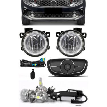 Imagem de Kit Farol de Milha Neblina Fiat Argo e Cronos 2018 2019 2020 - Botão Painel + Kit Lâmpada Super LED 6000K