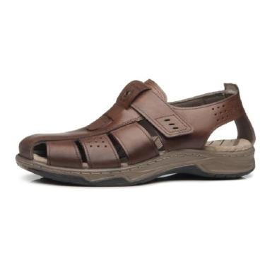 Imagem de Sandalia Pegada Em Couro Ref 132255-02 Marrom 041