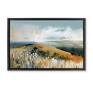 Imagem de Stupell Industries Arte de parede Coastal Expressions Landscape Black Framed Floater Canvas por Elara Yasna, 43 x 63 cm