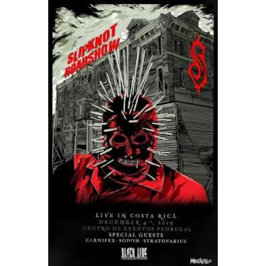 Imagem de BUY ART FOR LESS Pôster de arte Slipknot/Roadshow oficialmente licenciado - 61 x 91 cm - Impressão decorativa - Papel pôster - Pronto para emoldurar
