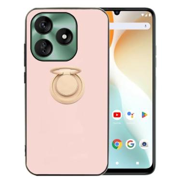 Imagem de Ranyi Capa para celular BLU G64L, TPU fino e flexível com suporte de anel giratório de 360 graus, capa de proteção de borracha de silicone para BLU G64L G1050WW (2025 6,8 polegadas) - Rosa