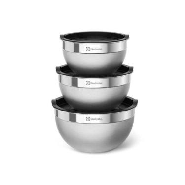 Imagem de Conjunto 3 Bowls De Inox Com Tampa Plástica Electrolux Cor:inox