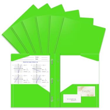 Imagem de Briartw Pacote com 6 pastas de bolso verde-claro com pontas, frescas e calmantes para sessões de estudo, semestres de primavera, biologia, ecologia e relaxamento organizado