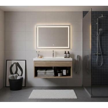 Imagem de Armário Para Banheiro 60Cm Mdf Com Cuba - Zoff Berlin - Riverzza