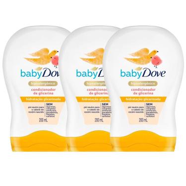 Imagem de Condicionador Dove Baby Hidratação Glicerinada 200ml | Kit com três unidades