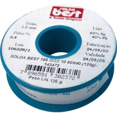 Imagem de Solda Em Fio 189-msx10 60x40 125g Azul Solda Best