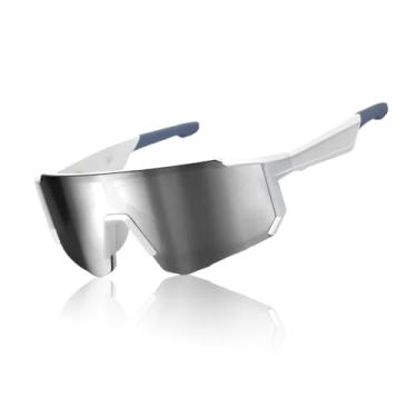 Imagem de Óculos inteligentes para homens/mulheres, Bluetooth 5.4, óculos de sol esportivos UV400 para corrida/ciclismo, alto-falantes abertos, à prova de suor, leves, controle de voz, Armação branca + lente