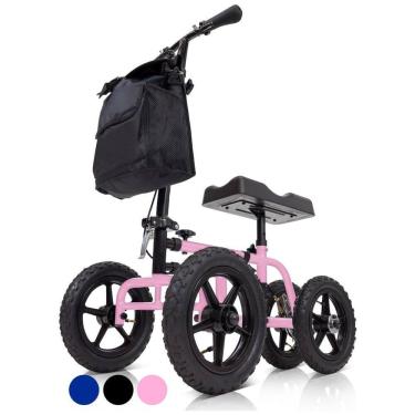 Imagem de Andador 4 Rodas com Cesta e Apoio para Joelho Ideal para Lesões no Pé, VIVE MOBILITY, Rosa