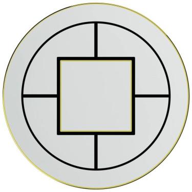 Imagem de Prato para Bolo de 33 cm com Formato Redondo e Material de Porcelana de Osso Premium, Villeroy Boch, Branco, Preto e Dourado