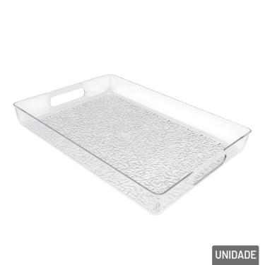 Imagem de Bandeja Decorativa de Plástico 23x33cm Cristal