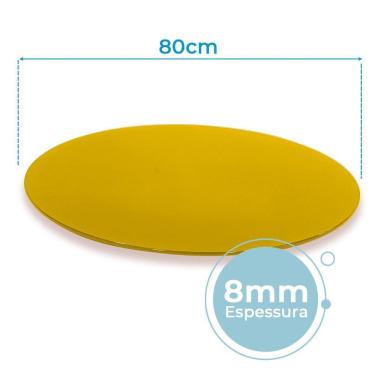 Imagem de Prato Giratório Vidro Serigrafado 80Cm X 8Mm Amarelo