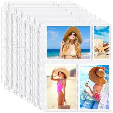 Imagem de Feifeiya Pacote com 150, 4 x 6 capas de fotos para fichário de 3 anéis (para 600 fotos) protetores de página de fotos de arquivo para páginas de recarga de plástico transparente, páginas de refil de