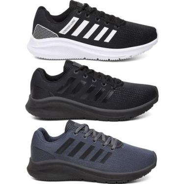 Imagem de Kit 3 Tênis Masculino Academia E Caminhada Leve Esporte - Lorenzzo Lop