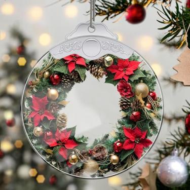 Imagem de Enfeites de Natal, guirlanda de cristal, enfeites de árvore de Natal feitos à mão, decoração de carro e casa - presentes de Natal, decoração de artesanato em acrílico, ideias de troca de presentes
